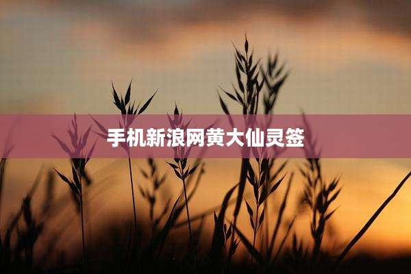 手机新浪网黄大仙灵签
