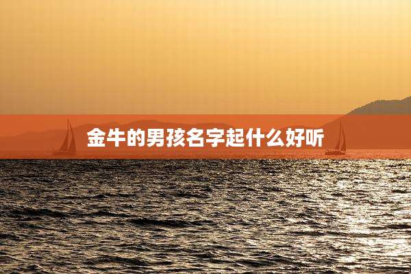 金牛的男孩名字起什么好听