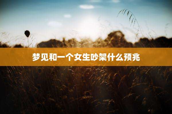 梦见和一个女生吵架什么预兆