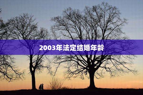 2003年法定结婚年龄