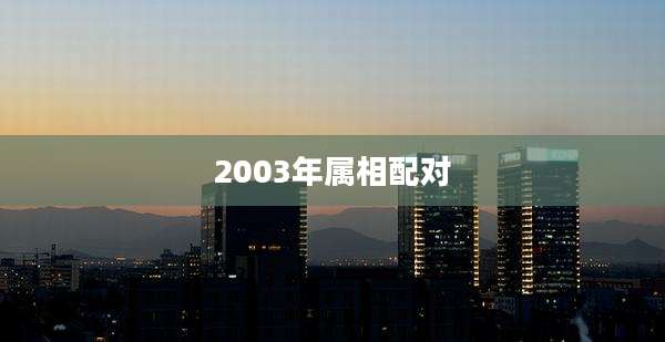 2003年属相配对