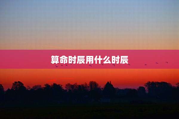 算命时辰用什么时辰