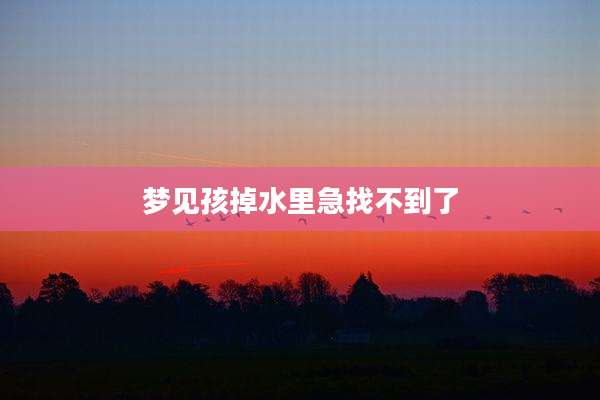 梦见孩掉水里急找不到了