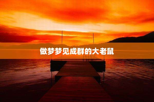 做梦梦见成群的大老鼠