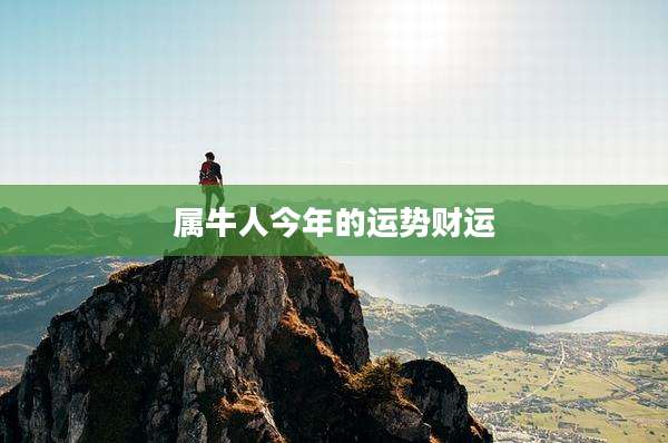 属牛人今年的运势财运