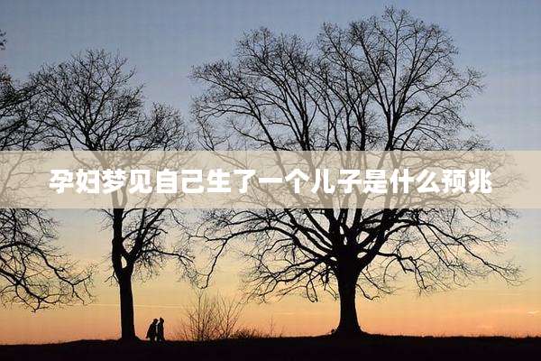 孕妇梦见自己生了一个儿子是什么预兆