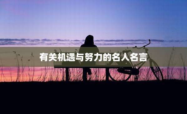 有关机遇与努力的名人名言