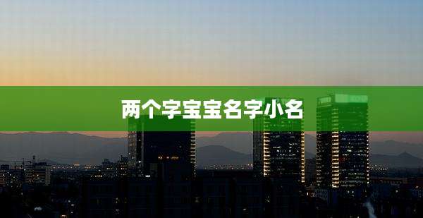 两个字宝宝名字小名