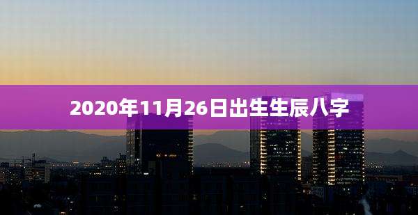 2020年11月26日出生生辰八字