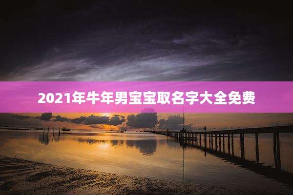 2021年牛年男宝宝取名字大全免费