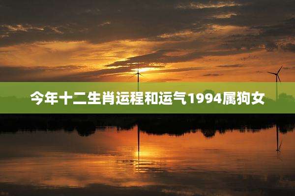 今年十二生肖运程和运气1994属狗女