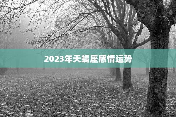 2023年天蝎座感情运势