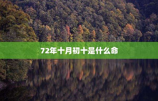 72年十月初十是什么命