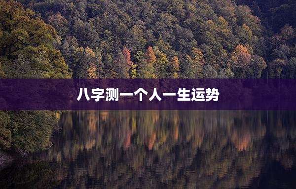 八字测一个人一生运势