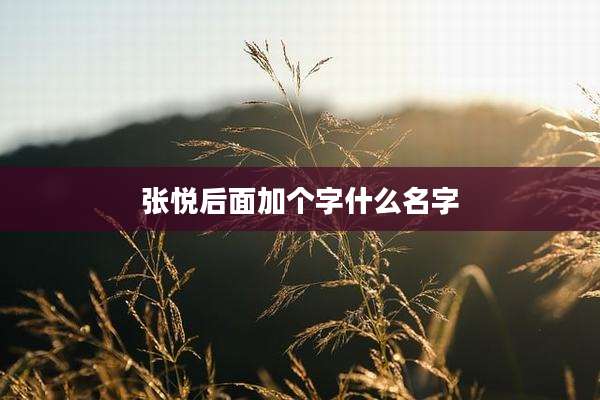 张悦后面加个字什么名字