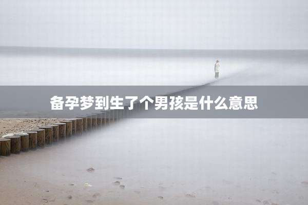 备孕梦到生了个男孩是什么意思