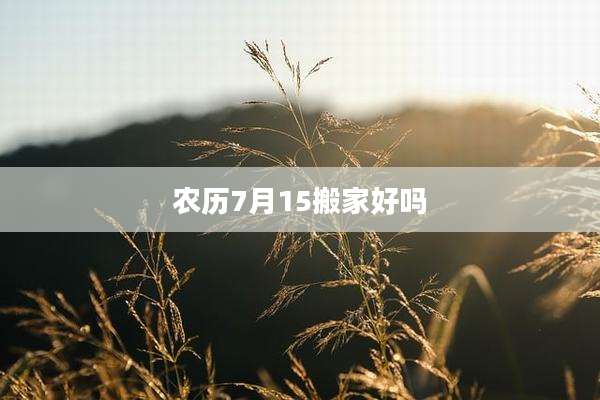 农历7月15搬家好吗