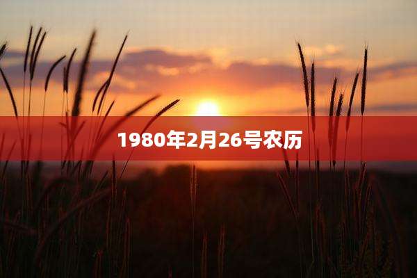 1980年2月26号农历
