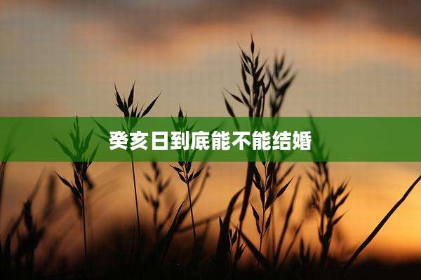 癸亥日到底能不能结婚