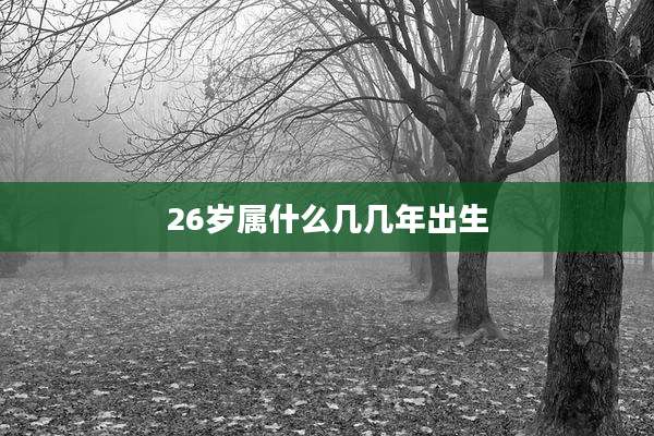 26岁属什么几几年出生