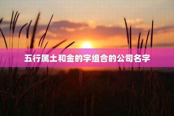 五行属土和金的字组合的公司名字