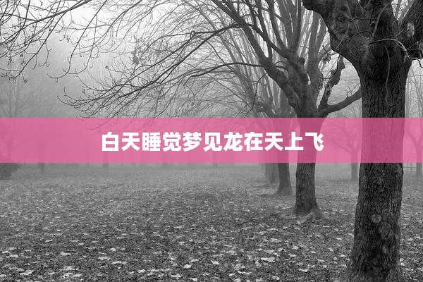 白天睡觉梦见龙在天上飞