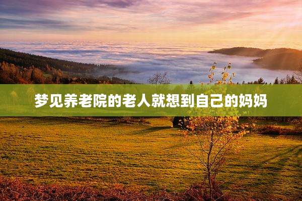 梦见养老院的老人就想到自己的妈妈