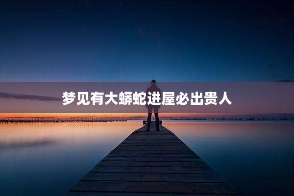 梦见有大蟒蛇进屋必出贵人