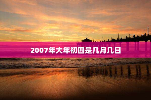 2007年大年初四是几月几日