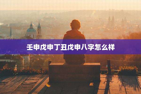 壬申戊申丁丑戊申八字怎么样