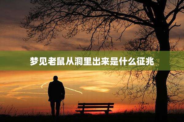 梦见老鼠从洞里出来是什么征兆
