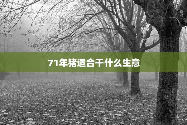 71年猪适合干什么生意