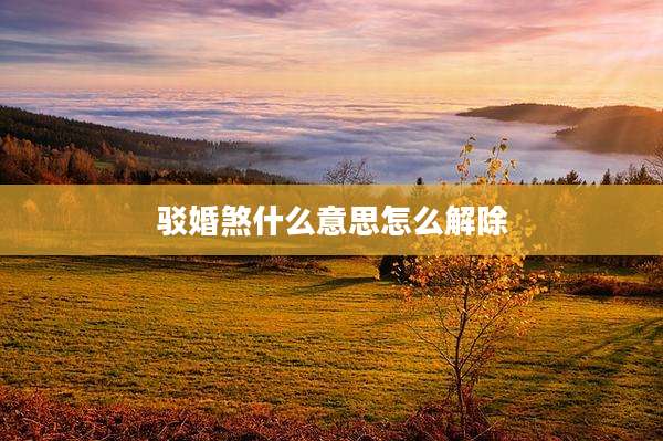 驳婚煞什么意思怎么解除