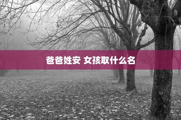 爸爸姓安 女孩取什么名