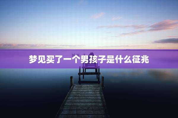 梦见买了一个男孩子是什么征兆
