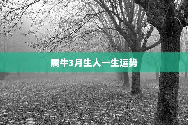 属牛3月生人一生运势