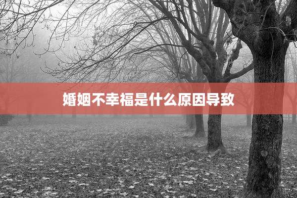 婚姻不幸福是什么原因导致