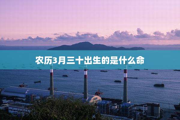 农历3月三十出生的是什么命
