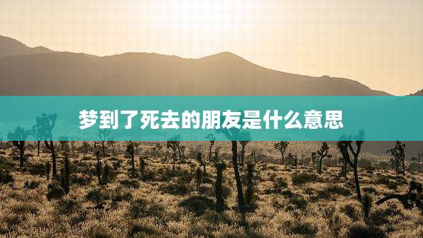 梦到了死去的朋友是什么意思