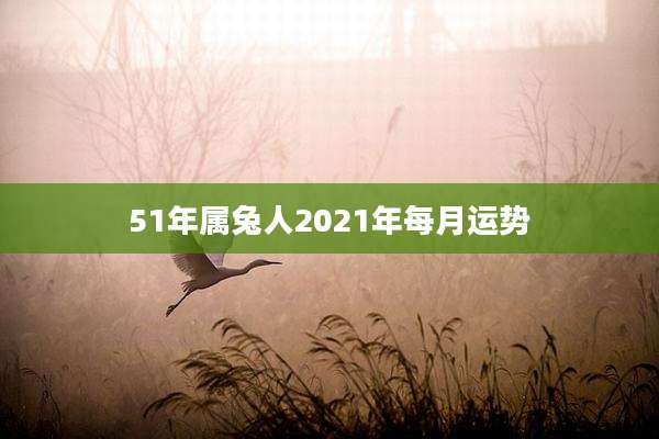 51年属兔人2021年每月运势