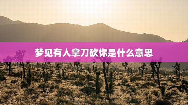 梦见有人拿刀砍你是什么意思