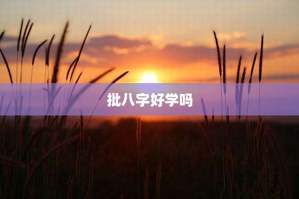 批八字好学吗