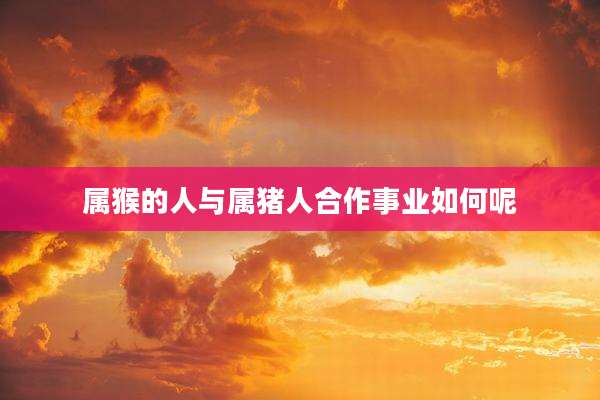属猴的人与属猪人合作事业如何呢