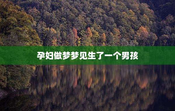 孕妇做梦梦见生了一个男孩