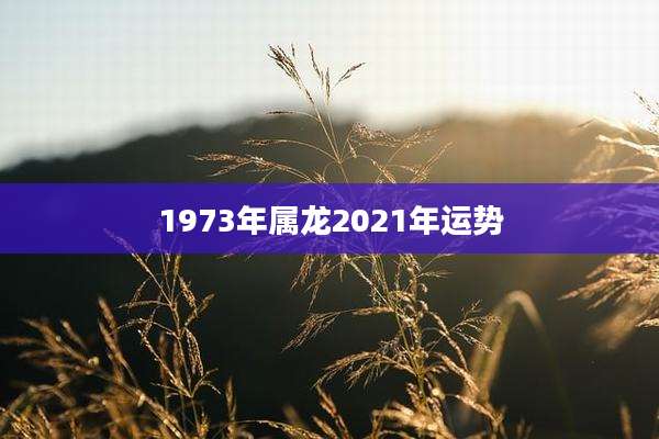 1973年属龙2021年运势