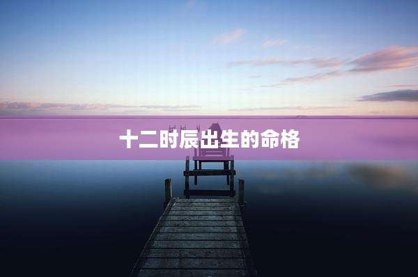 十二时辰出生的命格