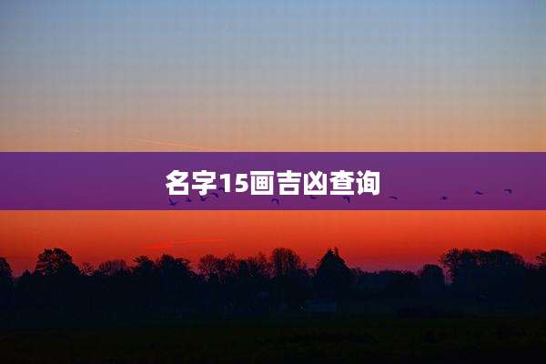 名字15画吉凶查询
