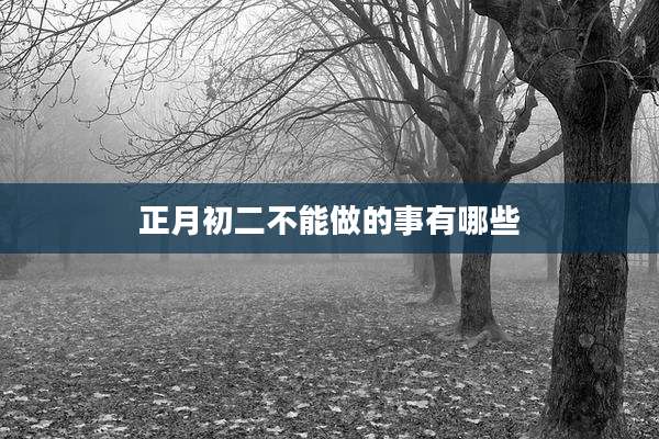 正月初二不能做的事有哪些