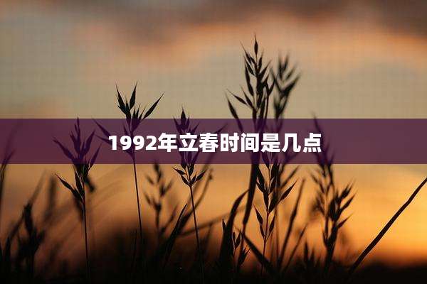 1992年立春时间是几点