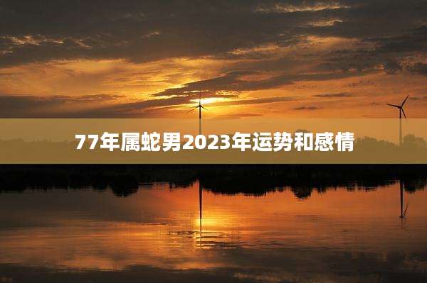 77年属蛇男2023年运势和感情